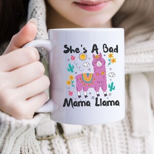 Bad Mama Llama Mug: Funny Mom Coffee Cup, Animal Lover Gift