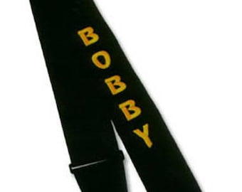 3 inch wide Personalized Embroidered Guitar Strap