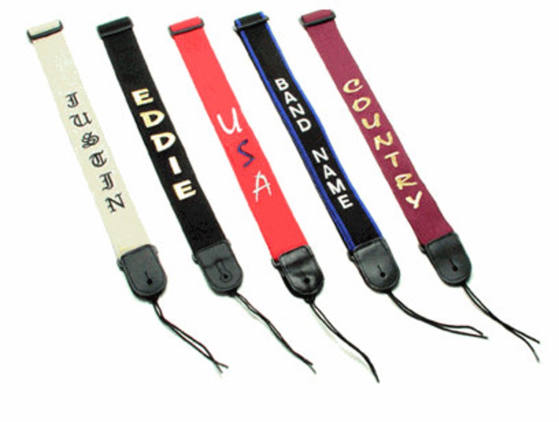 Personalized Embroidered Guitar Strap Etsy