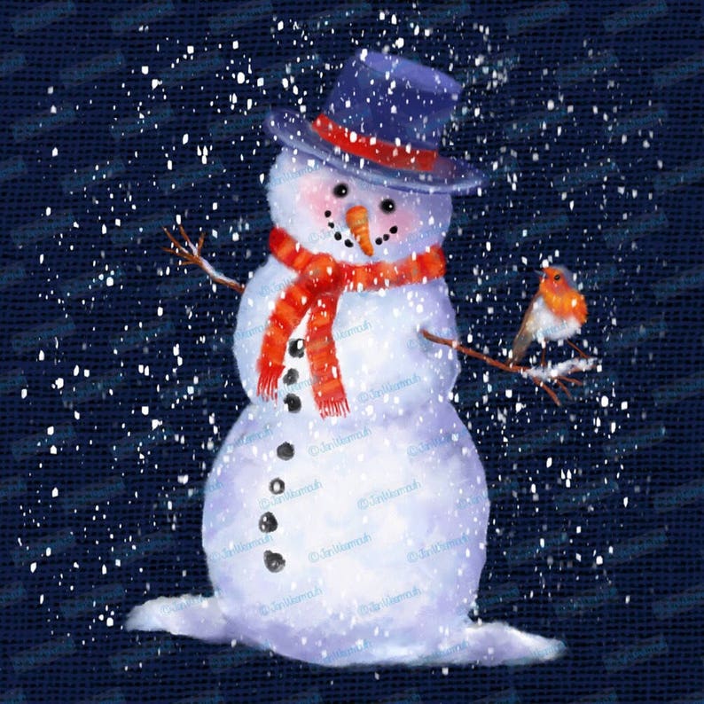 Download Christmas clipart Sublimation designs downloads snowman | Etsy