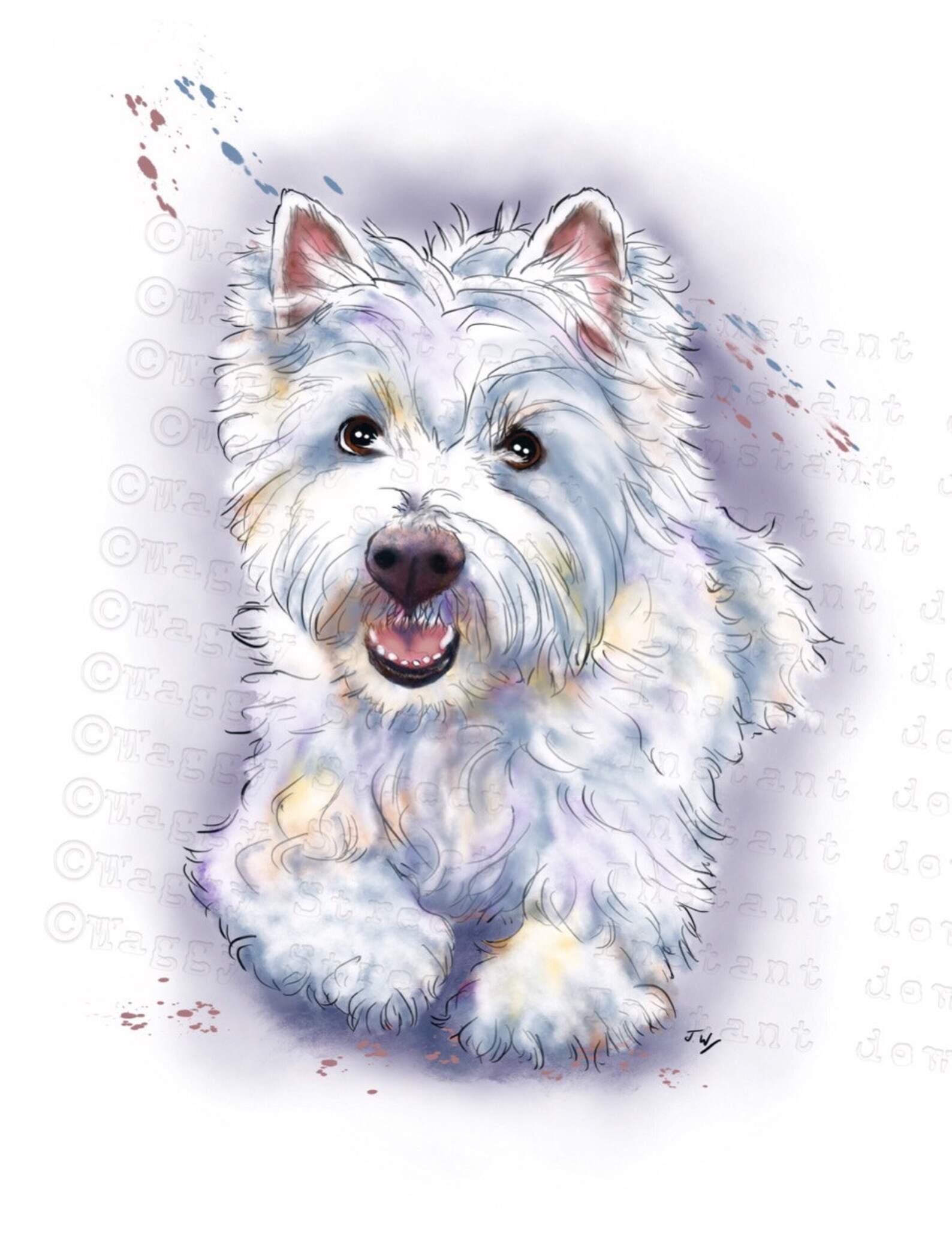 Dog clipart. Dog clip art. Westie clipart. Instant download Etsy