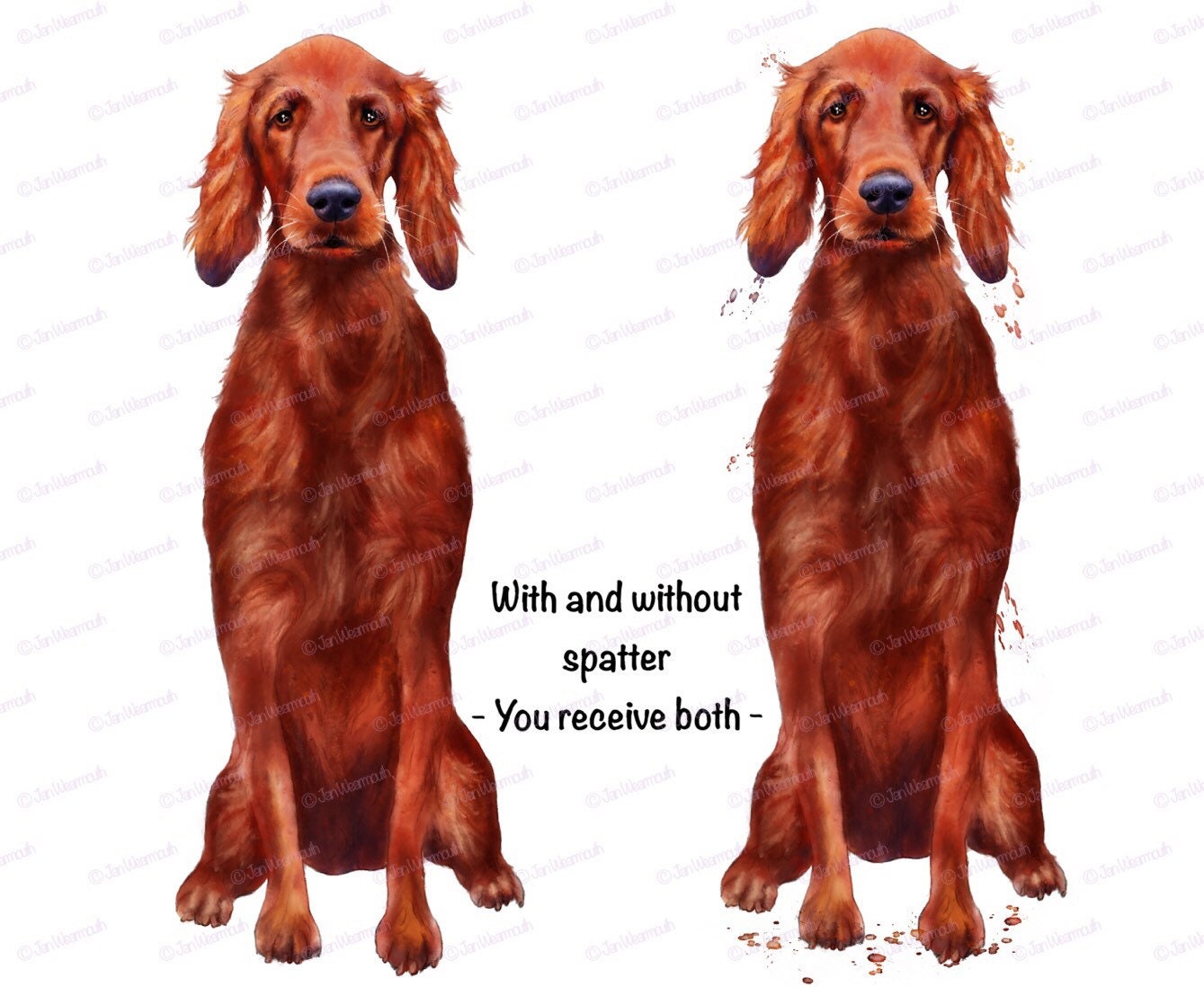 Dog clipart red setter Irish setter dog digital download. Etsy