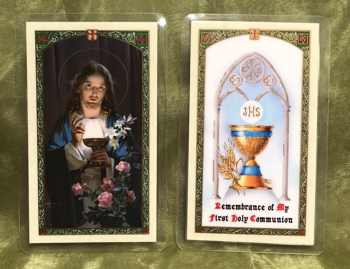 First Holy Communion Laminated Prayer Card Communion Boy - Etsy