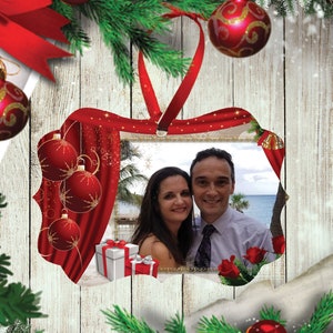 Gepersonaliseerde foto kerst ornament aandenken, aangepast ornament, zuurstok kerstboom decoratie. Gedrukt aan beide zijden