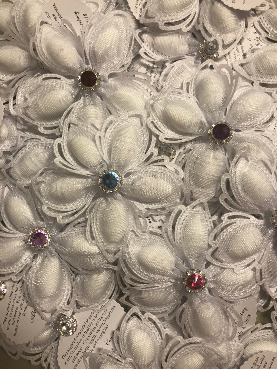 Confetti Flower Wedding Favors, Communion, Almond Favors, Bomboniere, Italian Favors, Jordan