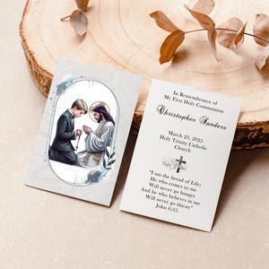 Personalized Italian First Holy Communion Remembrance Cards Communion Boy LOT of 8 cards