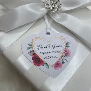 Thank you Heart Shape Wedding favor tags, Jordan almonds tag, bigliettini bomboniere, Italian confetti bomboniera, tag
