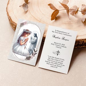 Personalized Italian First Holy Communion Remembrance Cards Communion Girl LOT of 8 cards