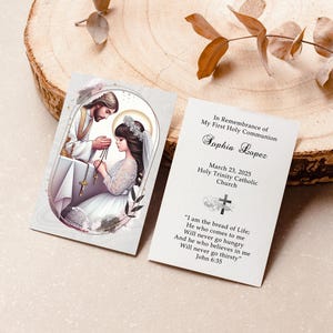 Personalized Italian First Holy Communion Remembrance Cards Communion Girl LOT of 8 cards
