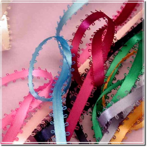 Pink Picot Braid Ribbon, 3/8 x 25 yards-PIC-PK