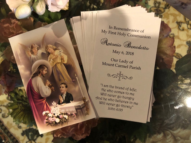 Personalized Italian First Holy Communion Remembrance Cards Communion ...