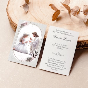 Personalized Italian First Holy Communion Remembrance Cards Communion Girl LOT of 8 cards