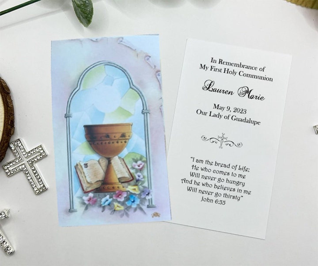 Set of 8 Assorted Personalized Italian First Holy Communion Remembrance ...