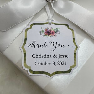 Thank you Wedding favor tags, Jordan almonds tag, bigliettini bomboniere, Italian confetti bomboniera, tag