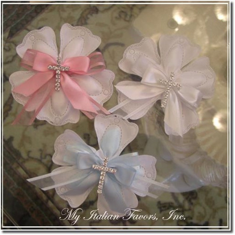 Confetti Flowers Almond Flowers Baptism Christening With Cross Etsy