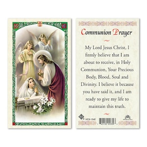 First Holy Communion Laminated Prayer Card, Communion, Communion Girl, Holy Prayer Card, Holy Cards