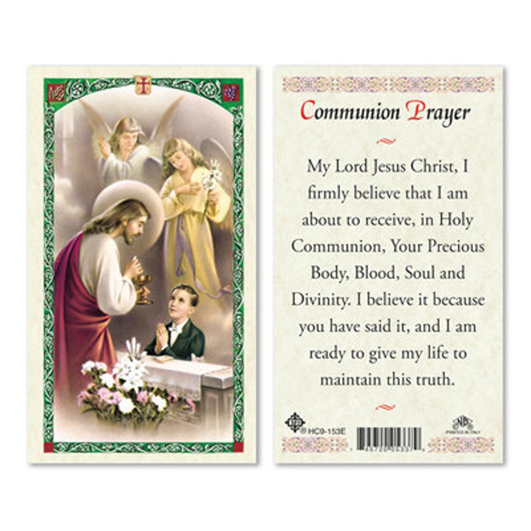 First Holy Communion Laminated Prayer Card, Communion, Communion Boy ...