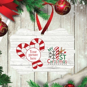 Personalized Christmas Ornament Keepsake, First Christmas Ornament, Custom Ornament, DEER Christmas tree decoration. Printed on Both Sides