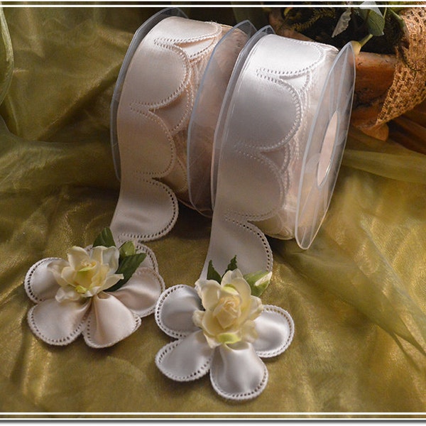 10 PIECES pull bow ribbons , confetti flowers, Jordan almonds ribbons, almond favors ribbons DIY favors Flower Pull Bow Ribbon almonds