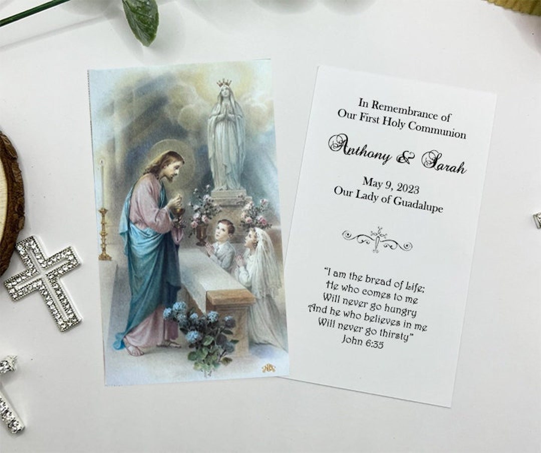 Personalized Italian First Holy Communion Remembrance Cards Communion ...