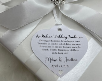 Wedding Favor Tags Sugared Almond Favor Tags Gold Foil Tags - Etsy