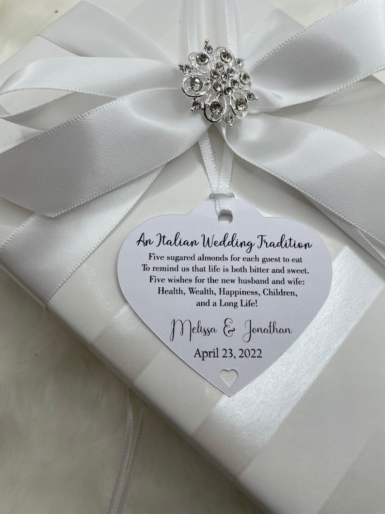 An Italian Tradition Wedding Favor Tags Jordan Almonds Etsy