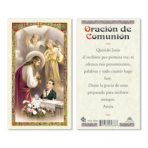 Oracion de Primera Comunion Para niño Tarjetas de Oración Laminadas