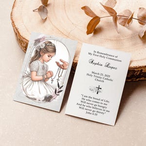 Personalized Italian First Holy Communion Remembrance Cards Communion Girl LOT of 8 cards