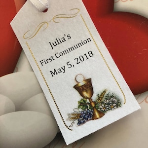 Erste Kommunion Anhänger, italienische Anhänger, Dankesanhänger, Geschenkanhänger, personalisierte Anhänger Bigliettini Bomboniere LOT von 12 Anhängern