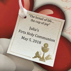 Erste Kommunion Anhänger, italienische Anhänger, Dankesanhänger, Geschenkanhänger, personalisierte Anhänger Bigliettini Bomboniere LOT von 12 Anhängern