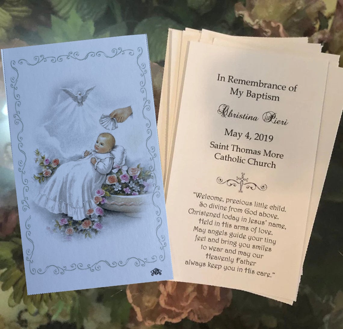 Baptism Prayer Card Baptism Prayer Card