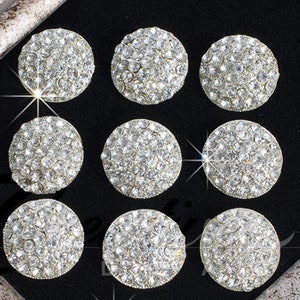 30mm AB Clear Glass Crystal Rhinestone Buttons Sewing Scrapbooking Shank  Buttons Sewing Accessories