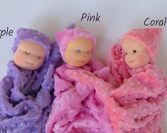Waldorf first doll, lovey doll, 1st birthday gift,  knot doll, plush toy, babys first doll, newborn soft toy, waldorf lovey, baby lovey