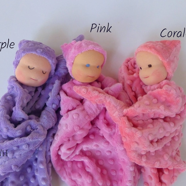 Waldorf first doll, lovey doll, 1st birthday gift,  knot doll, plush toy, babys first doll, newborn soft toy, waldorf lovey, baby lovey