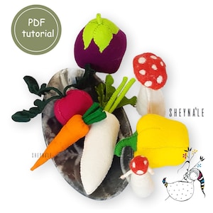 VEGETABLES - PDF Felt Food Pattern, instant download, DIY Play Food, natural toy, soft toy pattern