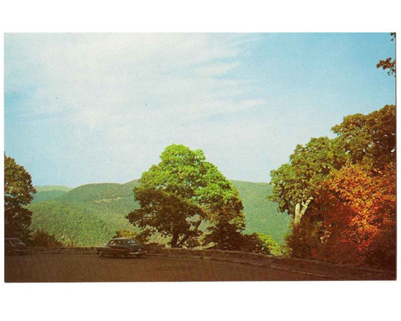 1960s VA travel postcard Blue Ridge Parkway mountain decor Skyline Drive Virginia vintage postcard Shenandoah National Park postcard