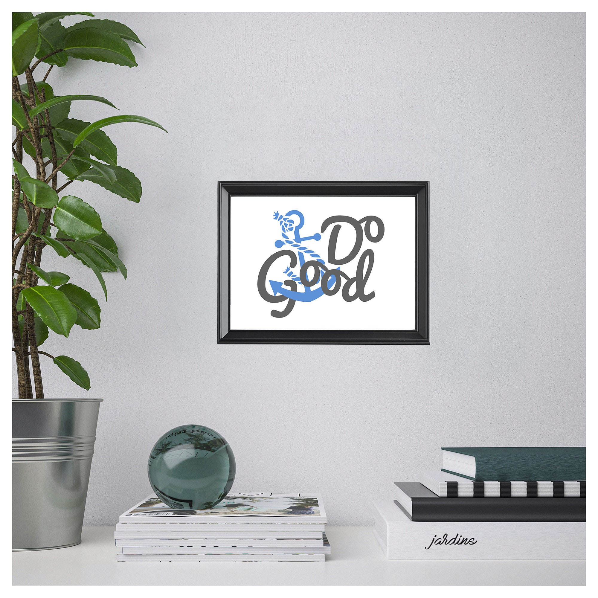 PRINTABLE Do Good art print blue anchor decor nautical | Etsy
