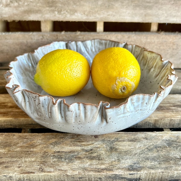 Handmade Unique Stoneware Pottery Bowl - OOAK Ceramic Bowl - Handmade Ceramic Serving Bowl