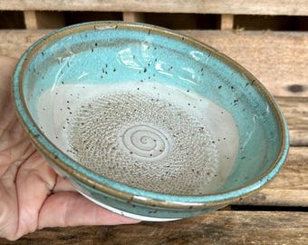 Pottery Garlic Grating Bowl - Garlic Grater - Ginger Zester