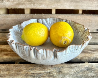 Handmade Unique Stoneware Pottery Bowl - OOAK Ceramic Bowl - Handmade Ceramic Serving Bowl