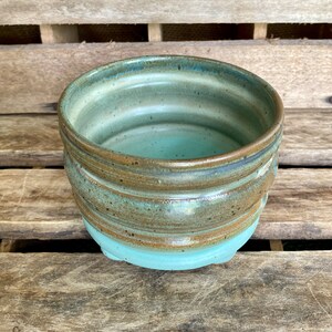 Stoneware Succulent Pot - Handmade Wheel Thrown Planter With Drain Hole ...