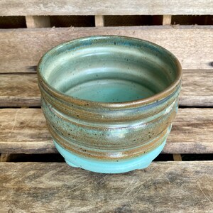 Stoneware Succulent Pot Handmade Wheel Thrown Planter with Drain Hole and feet image 6