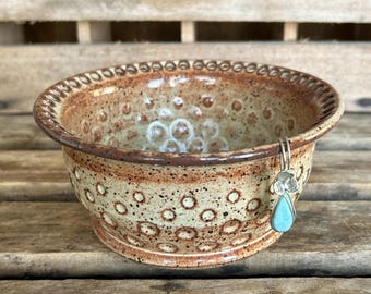 Large Pottery Earring Bowl - Ceramic Jewelry Holder - Earring Holder
