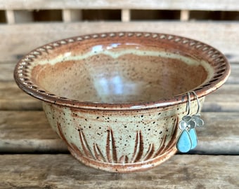 Large Pottery Earring Bowl - Ceramic Jewelry Holder - Earring Holder