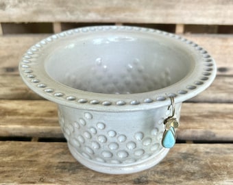 Large Pottery Earring Bowl - Ceramic Jewelry Holder - Earring Holder