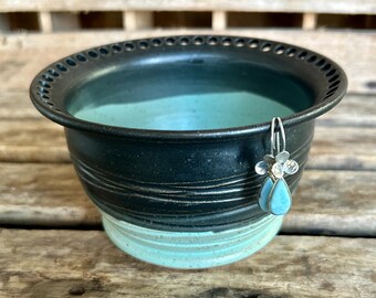 Large Pottery Earring Bowl - Ceramic Jewelry Holder - Earring Holder