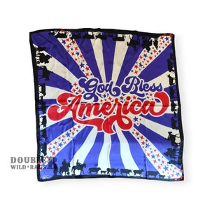 Wild Rag 100% SEIDE God Bless America Western Cowboy Cattle Halstuch Bandana von Double B Wild Rags