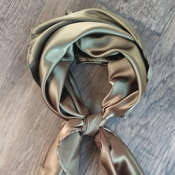 Wild Rag SOLID 213 Olive Green Cowboy Silk Charmeuse Wild Rag Western Neck Scarf Bandanna by Double B Wild Rags