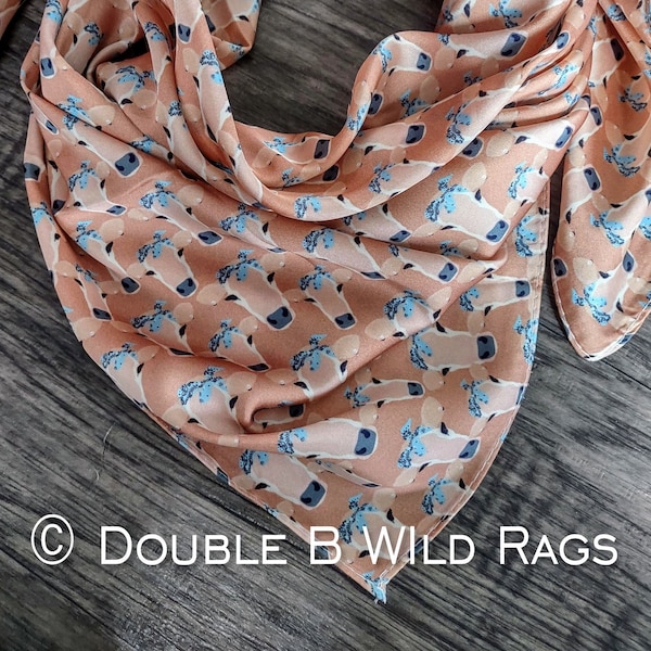 Wild Rag Khaki Tan Sassy Heifer Cow Western Cowboy Neck Scarf Bandana by Double B Wild Rags