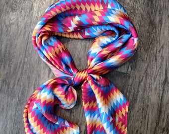 Wild Rag Fuchsia Orange Blue Aztec Cowboy Western Neck Scarf Bandanna by Double B Wild Rags